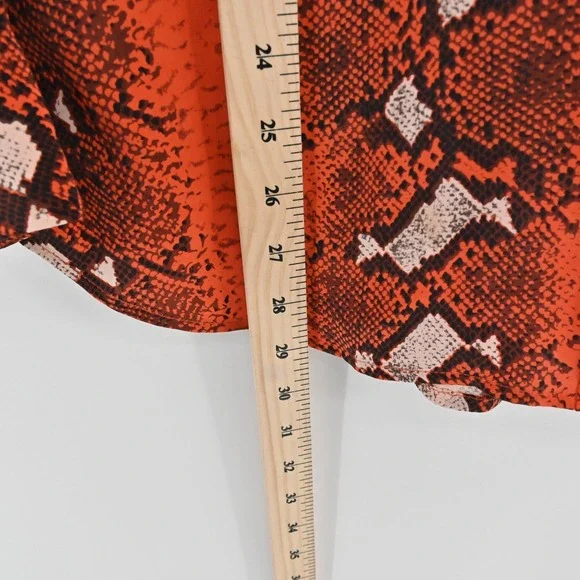 EQUIPMENT Womens Silk Top Size S Orange Snakeskin Button Dopamine Maximalist - Picture 4 of 13